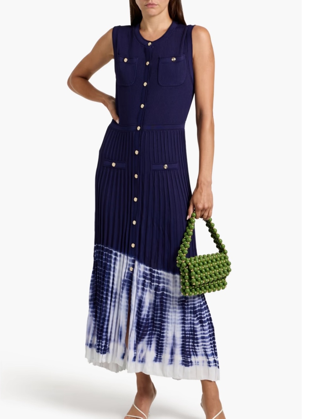 Maje Tie Dye Ribbed Knit MIDI Dress NWT